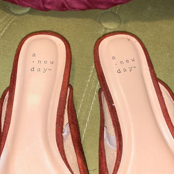 A new day burnt Orange faux suede flats, size 6.5. - Picture 2 of 5